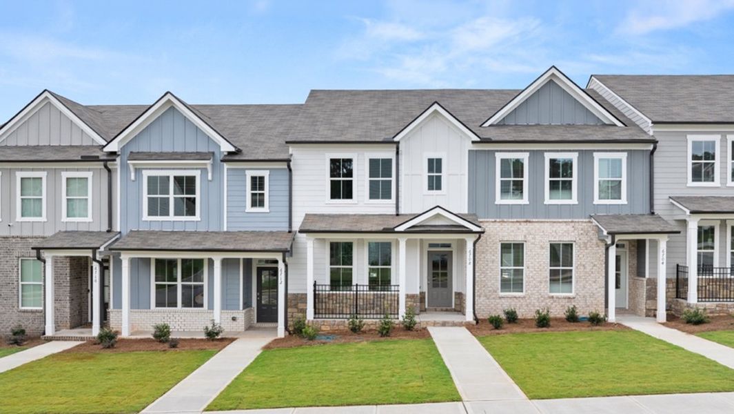 Front exterior of a home in the Waypoint community, located in Flowery Branch, GA (Image 4).