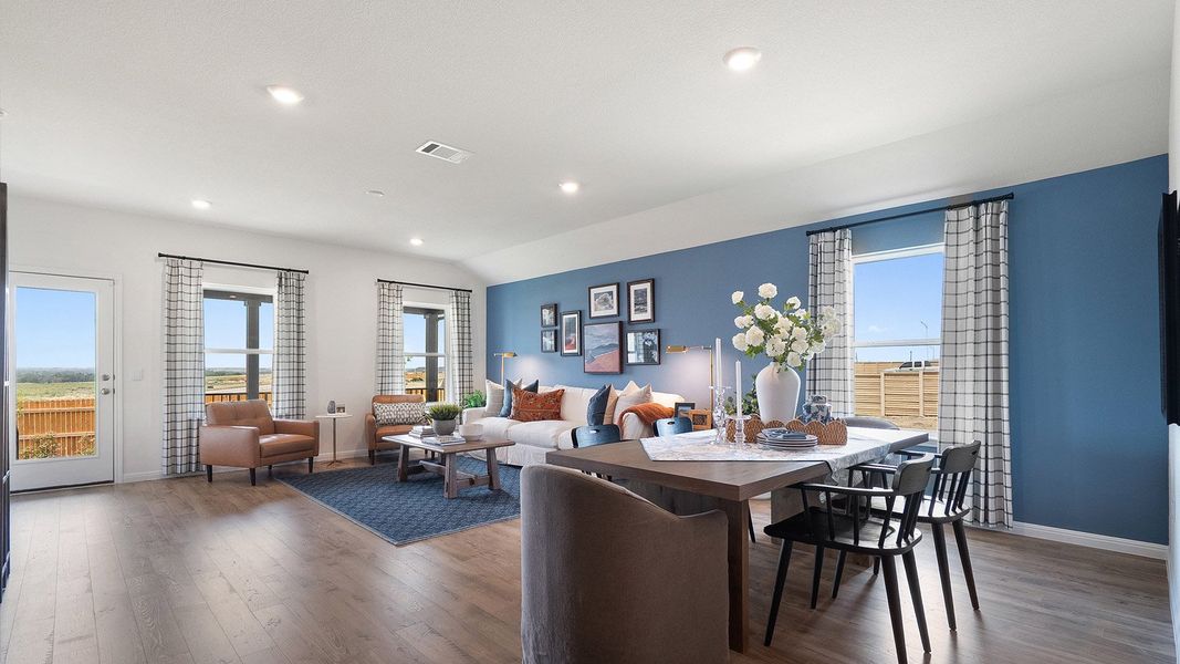 Furnished interior in a model home at Monarch Ranch in Manor (Image 14).