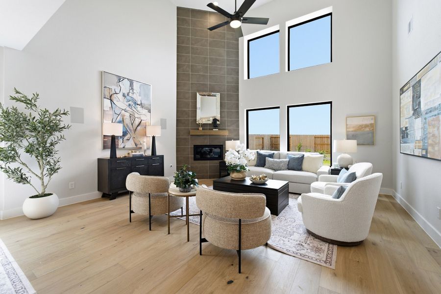 Furnished interior in a model home at Grand Magnolia in Waller (Image 21).
