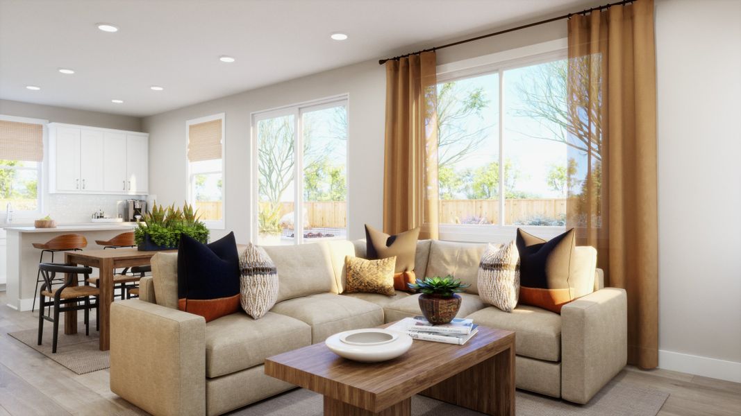 Furnished interior in a model home at Arbor Ranch in Clermont (Image 5). Furnished interior in a model home at Arbor Ranch in Clermont (Image 5).