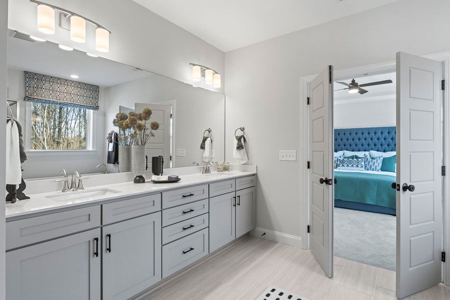 Furnished interior in a model home at Kennebec Crossing in Angier (Image 59).