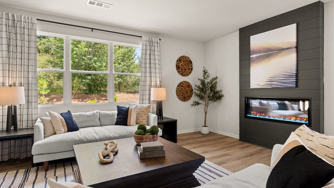 Furnished interior in a model home at Grandview at Lanier in Dawsonville (Image 15).