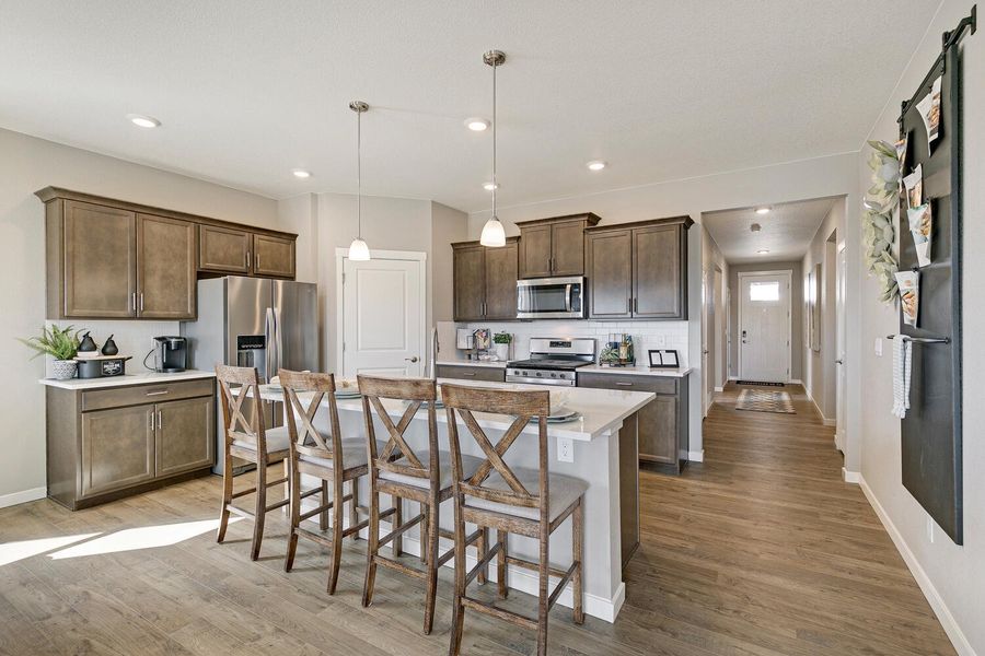 Furnished interior in a model home at Willow Springs Ranch in Monument (Image 7).