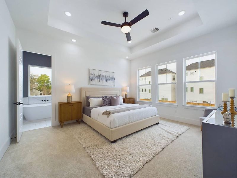 Furnished interior in a model home at Orange Spring Homes in Houston (Image 6).