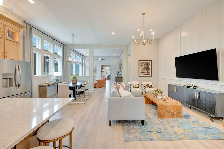 Furnished interior in a model home at Bridgeland Central: Emerald Heights - Landmark Row Collection in Cypress (Image 4).