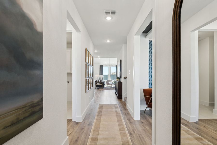 Furnished interior in a model home at Painted Tree Woodland West in McKinney (Image 40). Furnished interior in a model home at Painted Tree Woodland West in McKinney (Image 40).