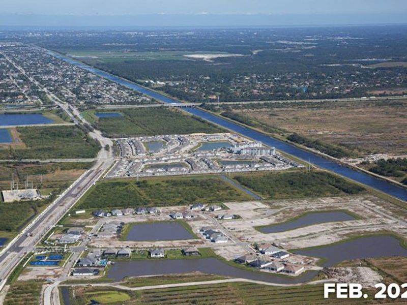 Aerial view of the BELTERRA community in Port St. Lucie, FL, showing layout and nearby surroundings (Image 16).