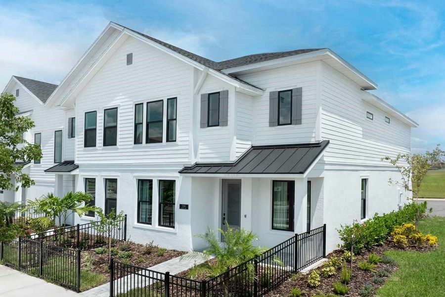 Front exterior of a home in the Emerald Landing at Waterside at Lakewood Ranch – Towns community, located in Sarasota, FL (Image 5).