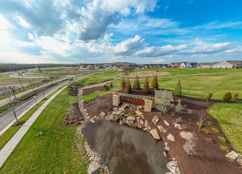 Entrance to the The Preserve at Belle Pointe community in Lebanon, TN, featuring signage and landscaping (Image 16).
