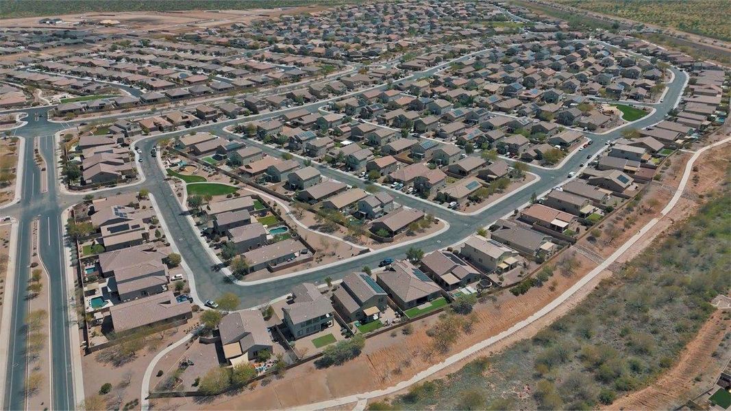 Aerial view of the Saguaro Bloom community in Marana, AZ, showing layout and nearby surroundings (Image 8).
