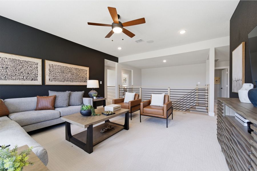 Furnished interior in a model home at Lariat in Liberty Hill (Image 51).