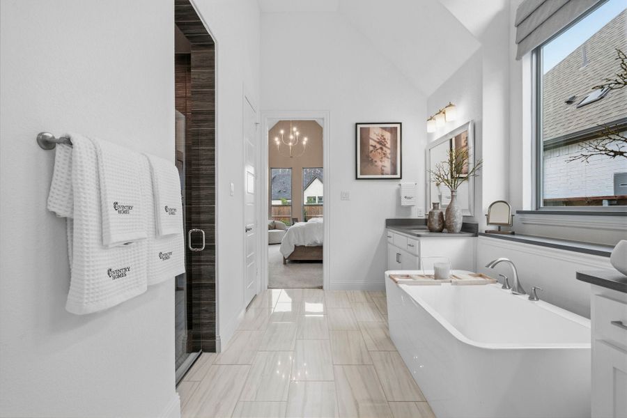 Furnished interior in a model home at Mustang Lakes in McKinney (Image 25).