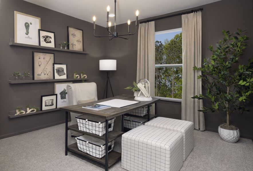 Furnished interior in a model home at Cardinal Landing in Coats (Image 7).