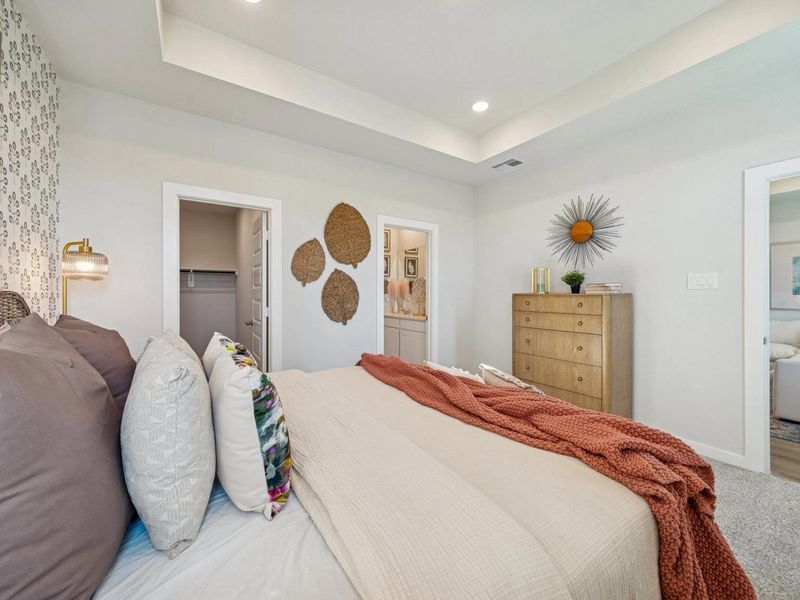 Furnished interior in a model home at Spring Branch Crossing in Conroe (Image 23).