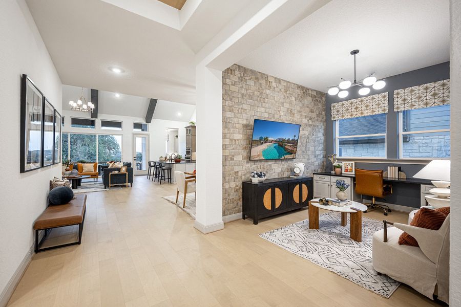 Furnished interior in a model home at Windsong - Reserve Series in Boerne (Image 5).