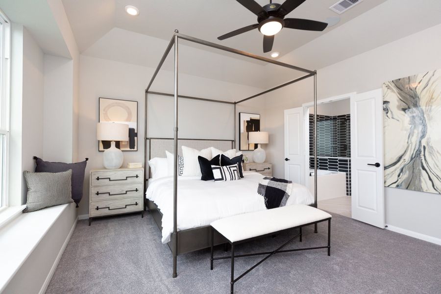 Furnished interior in a model home at Bridgeland: Signature in Cypress (Image 6).