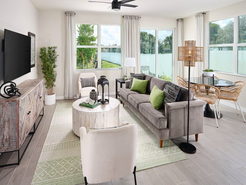Furnished interior in a model home at Meritage Homes at Central Park in Port St. Lucie (Image 7).