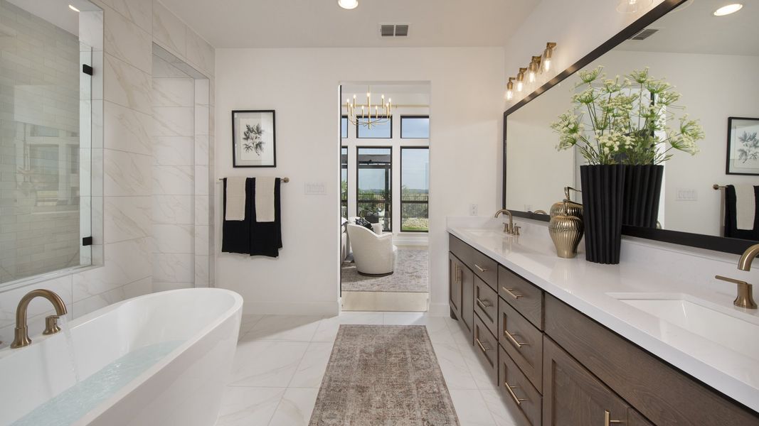 Furnished interior in a model home at Haby Hill 60' in San Antonio (Image 11). Furnished interior in a model home at Haby Hill 60' in San Antonio (Image 11).