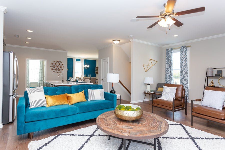 Furnished interior in a model home at Myers Point in Morrisville (Image 12). Furnished interior in a model home at Myers Point in Morrisville (Image 12).