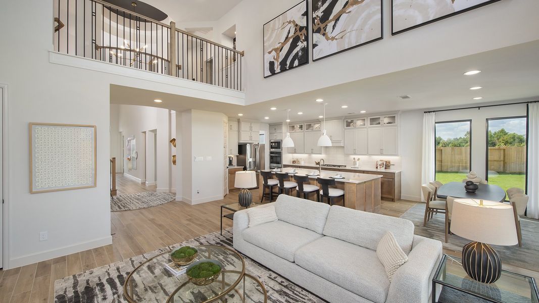 Furnished interior in a model home at Cross Creek West 55' in Fulshear (Image 8).