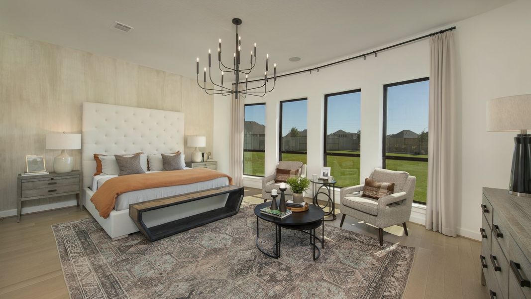 Furnished interior in a model home at Cane Island 80' in Katy (Image 15).