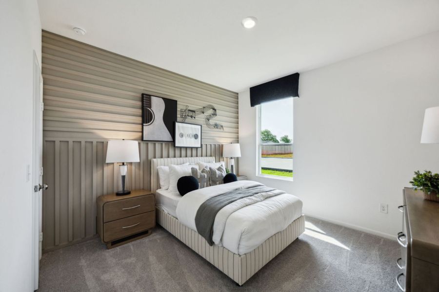 Furnished interior in a model home at Windcress in Cove (Image 19).