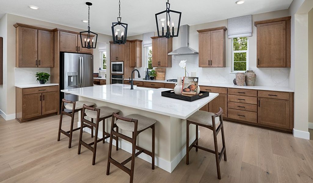 Furnished interior in a model home at Peaceful Ridge in Colorado Springs (Image 3).