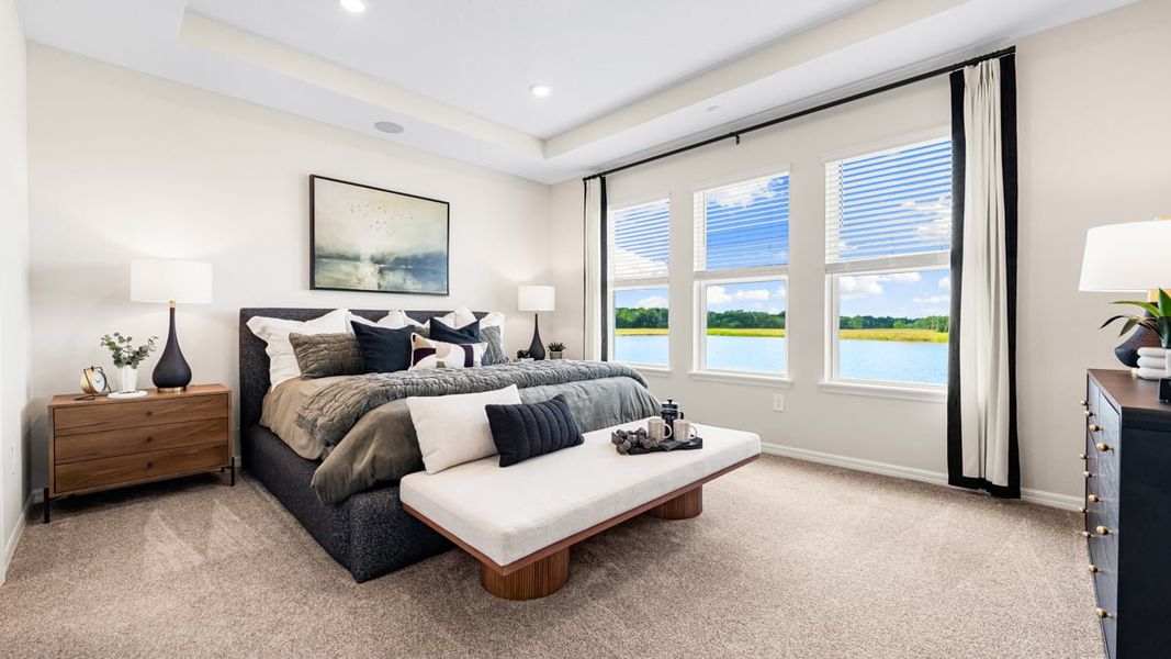 Furnished interior in a model home at Firethorn in Parrish (Image 29).
