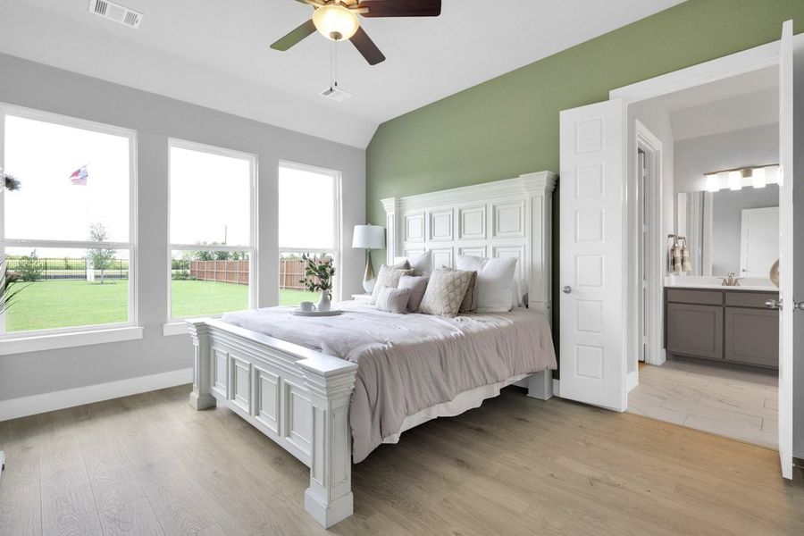 Furnished interior in a model home at Polo Ridge in Forney (Image 29).