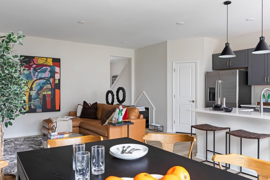 Furnished interior in a model home at Fifteen 15 Cannon in Charlotte (Image 16). Furnished interior in a model home at Fifteen 15 Cannon in Charlotte (Image 16).