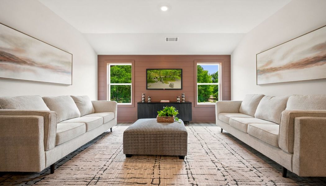 Furnished interior in a model home at Fowler Farms in Auburn (Image 128).