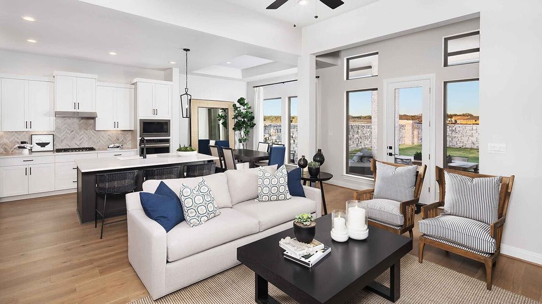 Furnished interior in a model home at 6 Creeks in Kyle (Image 23).