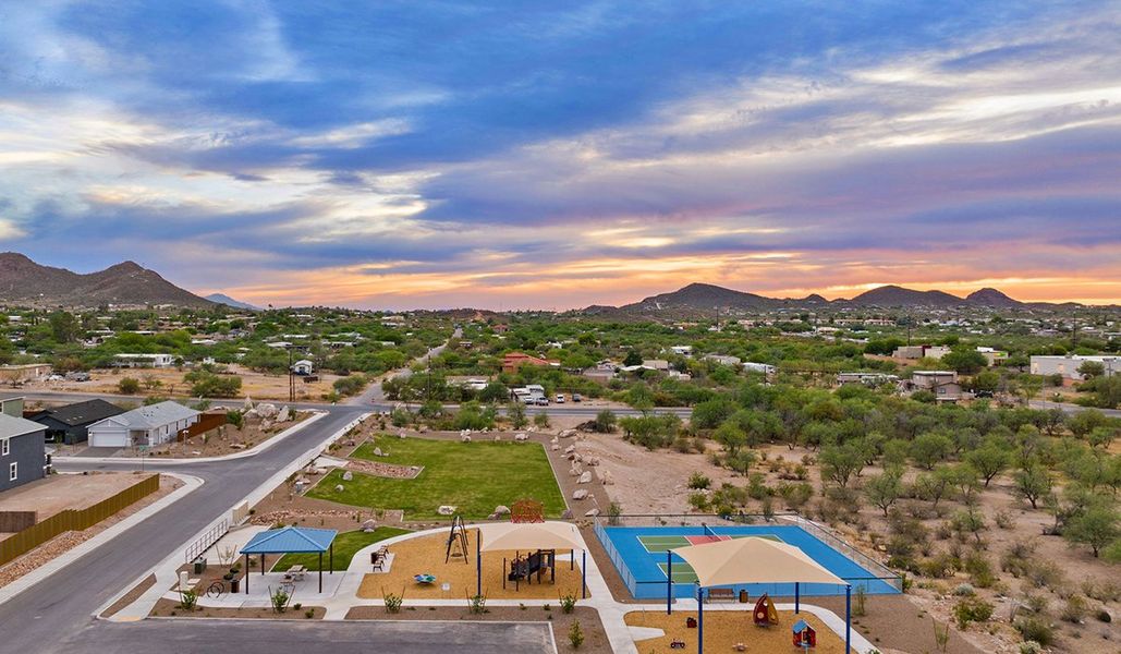 Aerial view of the Redford Estates community in Tucson, AZ, showing layout and nearby surroundings (Image 14).