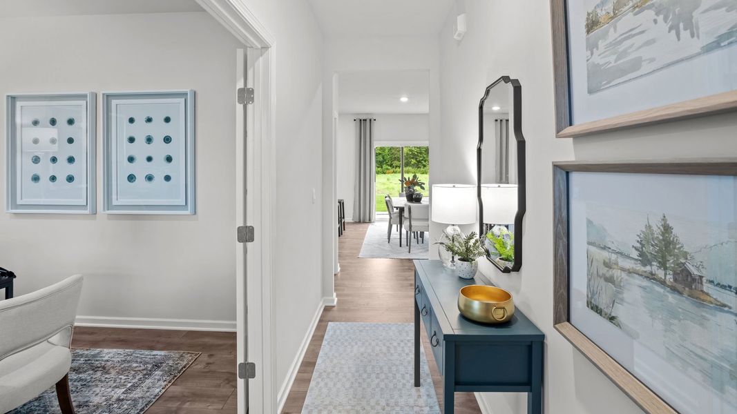 Furnished interior in a model home at Chicod Landing in Greenville (Image 15).