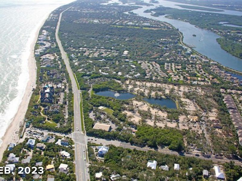 Aerial view of the Seaglass community in Vero Beach, FL, showing layout and nearby surroundings (Image 24).