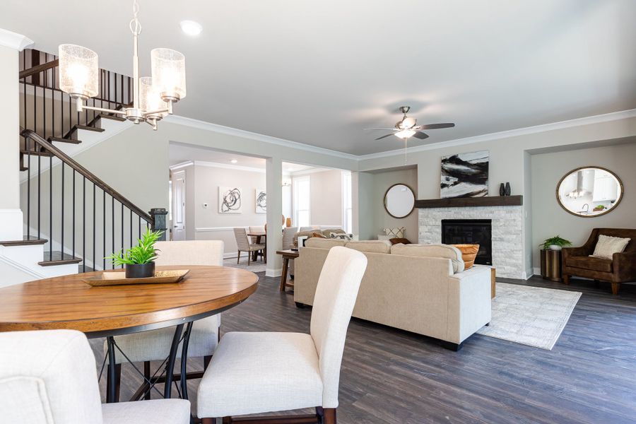 Furnished interior in a model home at Waterhaven in Cumming (Image 36).