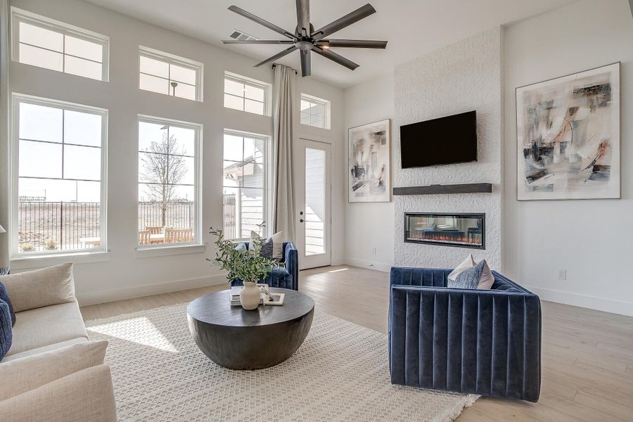 Furnished interior in a model home at MidTowne in Midlothian (Image 22).
