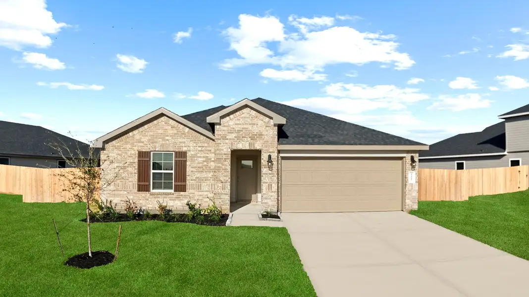 Front exterior of a home in the Caldwell Ranch community, located in Iowa Colony, TX (Image 3). Front exterior of a home in the Caldwell Ranch community, located in Iowa Colony, TX (Image 3).