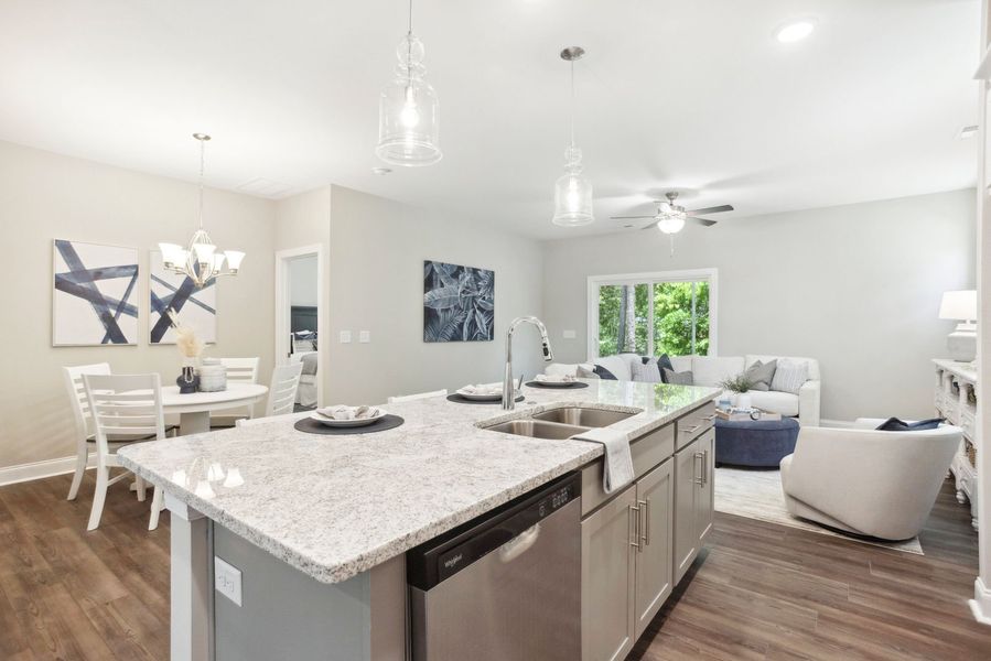 Furnished interior in a model home at Rourk Woods in Shallotte (Image 7).