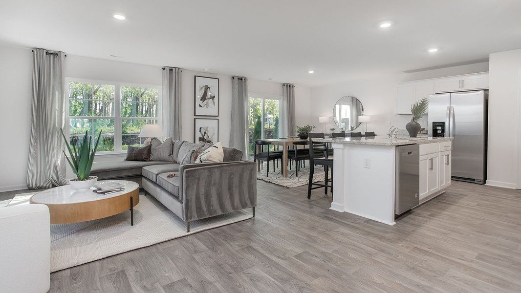 Furnished interior in a model home at Faircrest in Greensboro (Image 3).