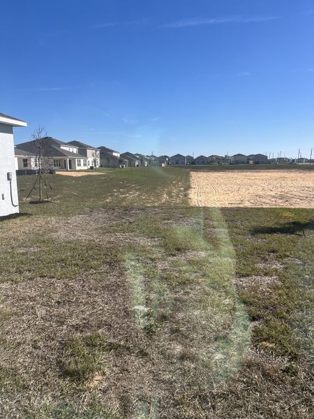 A serene view of newly constructed homes with spacious lots in Scenic Terrace by Taylor Morrison (Lake Hamilton, FL).