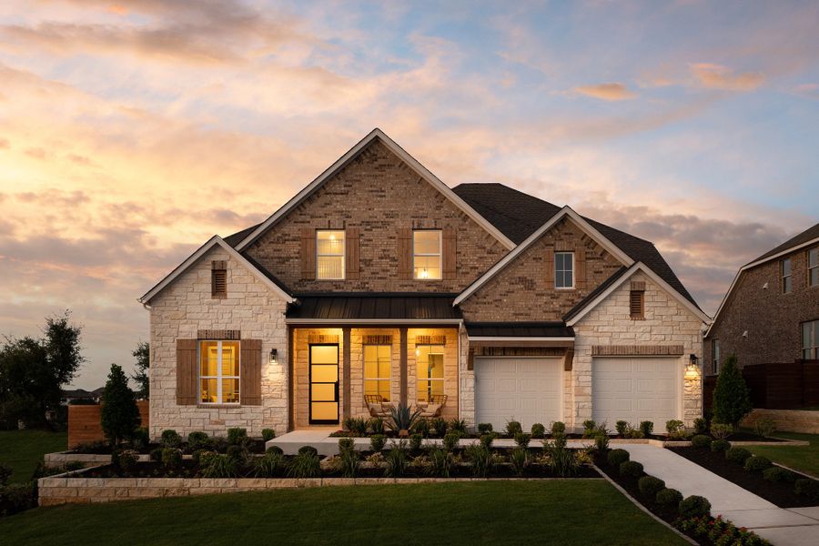 Front exterior of a home in the Provence community, located in Austin, TX (Image 4).