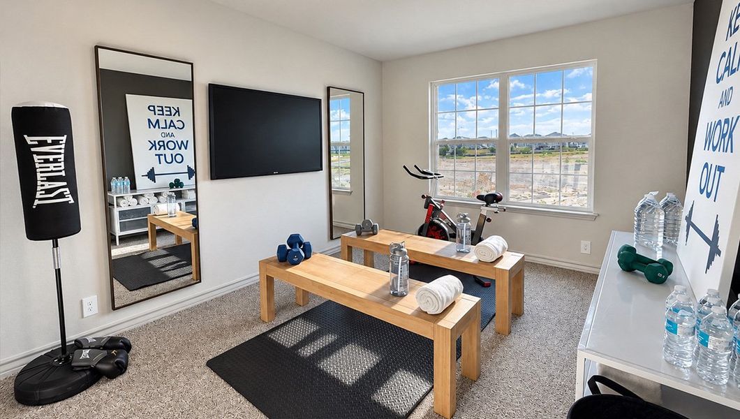 Furnished interior in a model home at Redbird Ranch in San Antonio (Image 49).