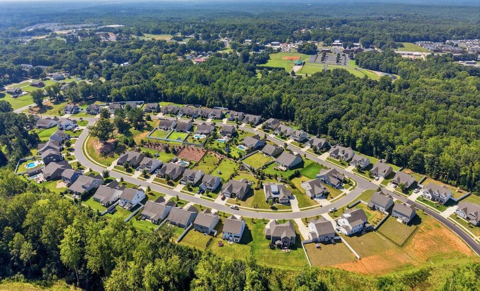 Aerial view of the Rock Creek community in Denver, NC, showing layout and nearby surroundings (Image 13).