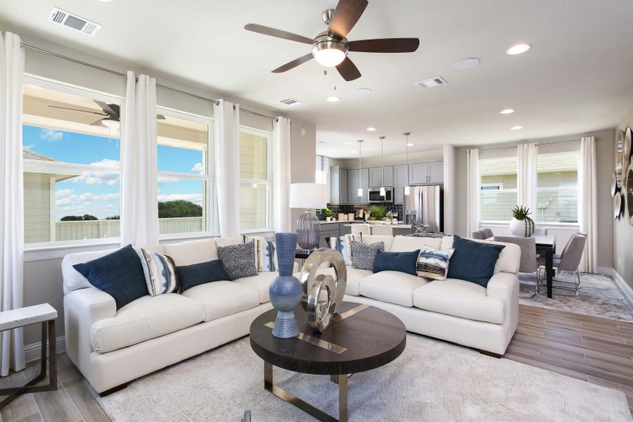 Furnished interior in a model home at Casetta Ranch in Kyle (Image 45).