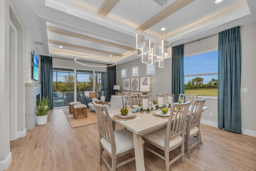 Furnished interior in a model home at Reflection Villas at Watercolor Place in Bradenton (Image 119).