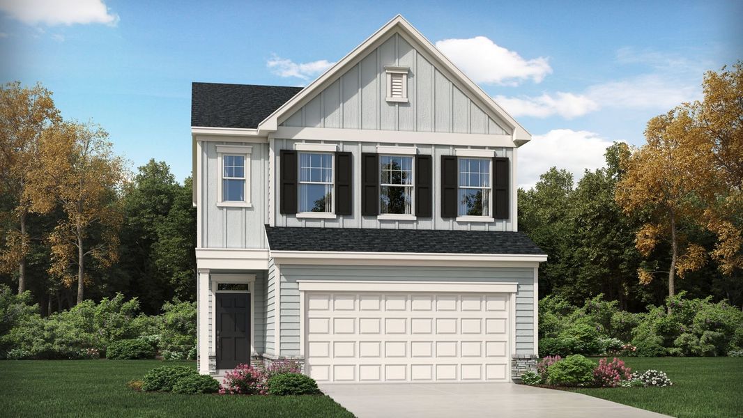 Front exterior of a home in the Geneva: Hanover Collection community, located in Fuquay Varina, NC (Image 1). Front exterior of a home in the Geneva: Hanover Collection community, located in Fuquay Varina, NC (Image 1).