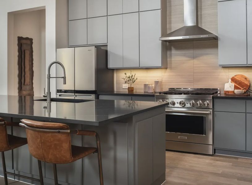 Furnished interior in a model home at Heights at San Gabriel in Georgetown (Image 11).