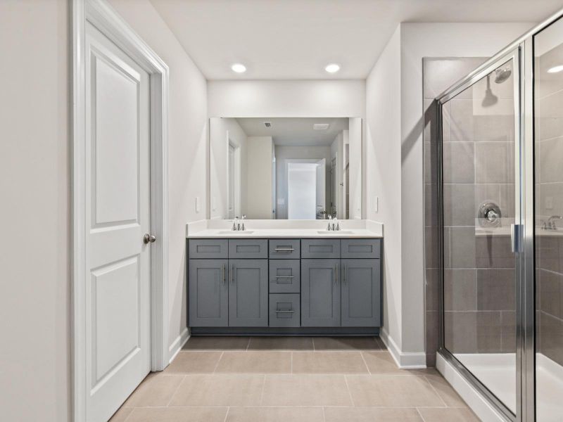 Furnished interior in a model home at Russell Grove - Rolling Hills Series in Charlotte (Image 11).