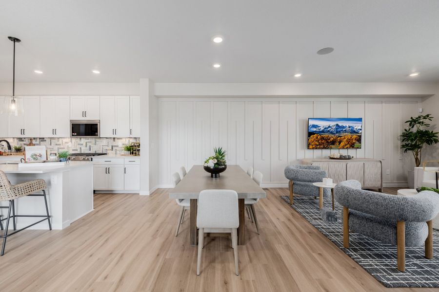 Furnished interior in a model home at Arras Park in Thornton (Image 40).
